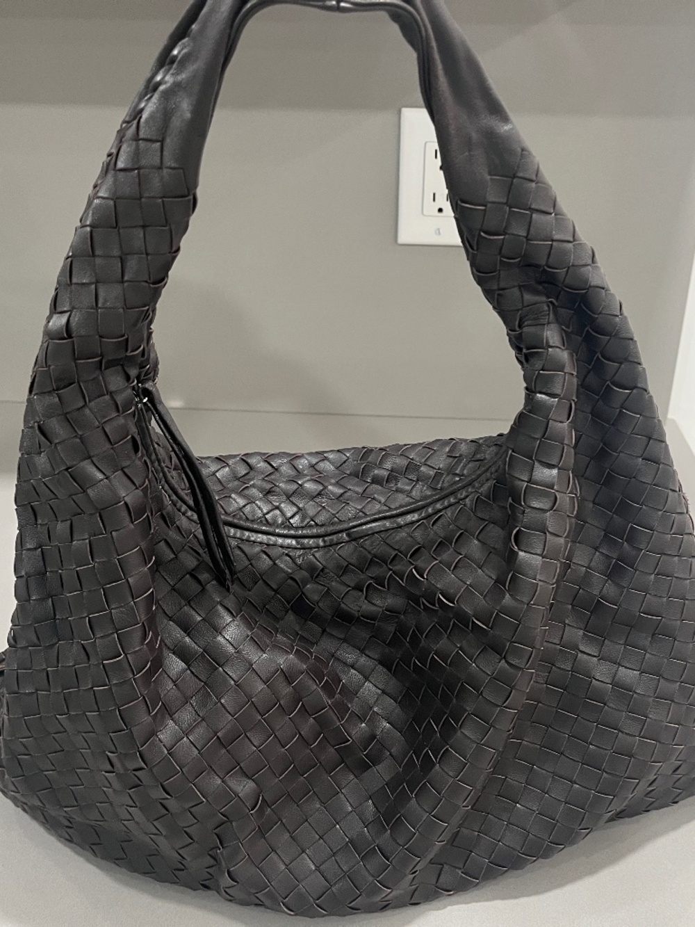 Bottega Veneta Chocolate Brown Hobo Bag. Made in Italy.